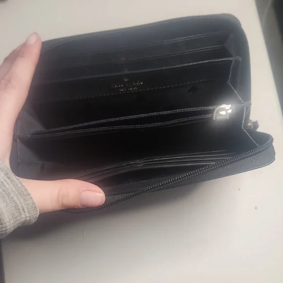 Kate Spade Black Leather Wallet with Sparkle Accents - Picture 2 of 7